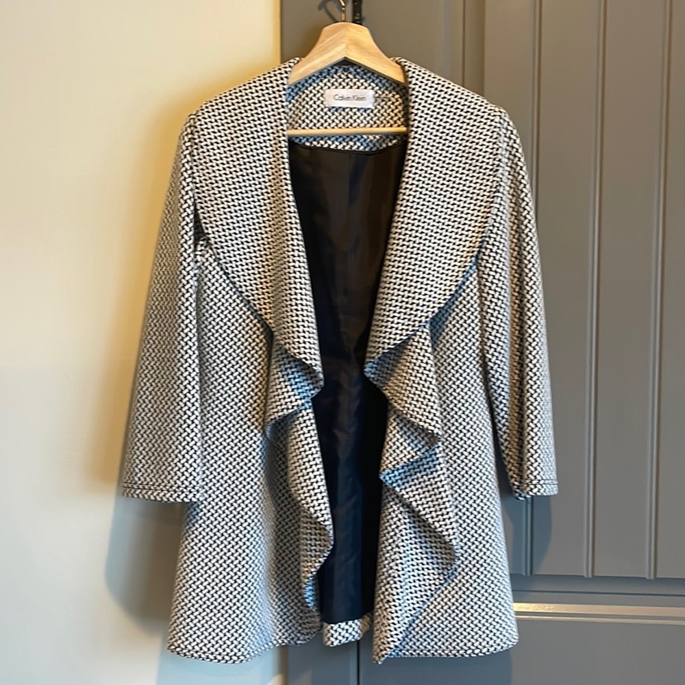 Calvin Klein drape front jacket.